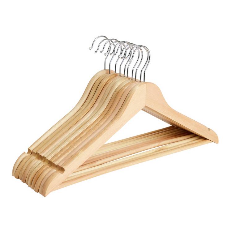 Argos Home Set of 10 Wooden Hangers 0