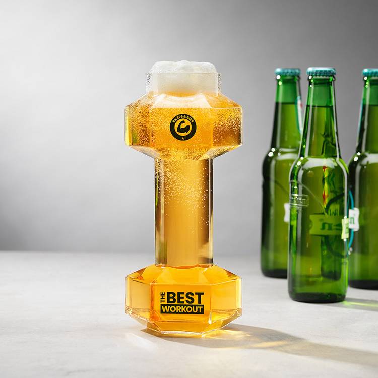 Menkind V2 Dumbbell Beer Glass 0