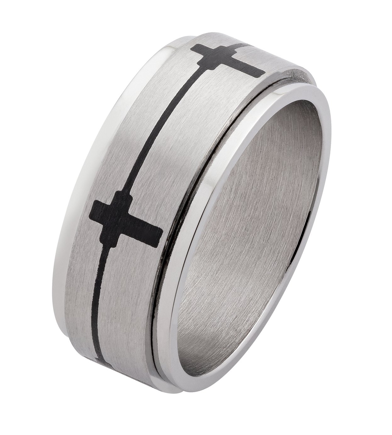 Revere Mens Stainless Steel Cross Ring - R