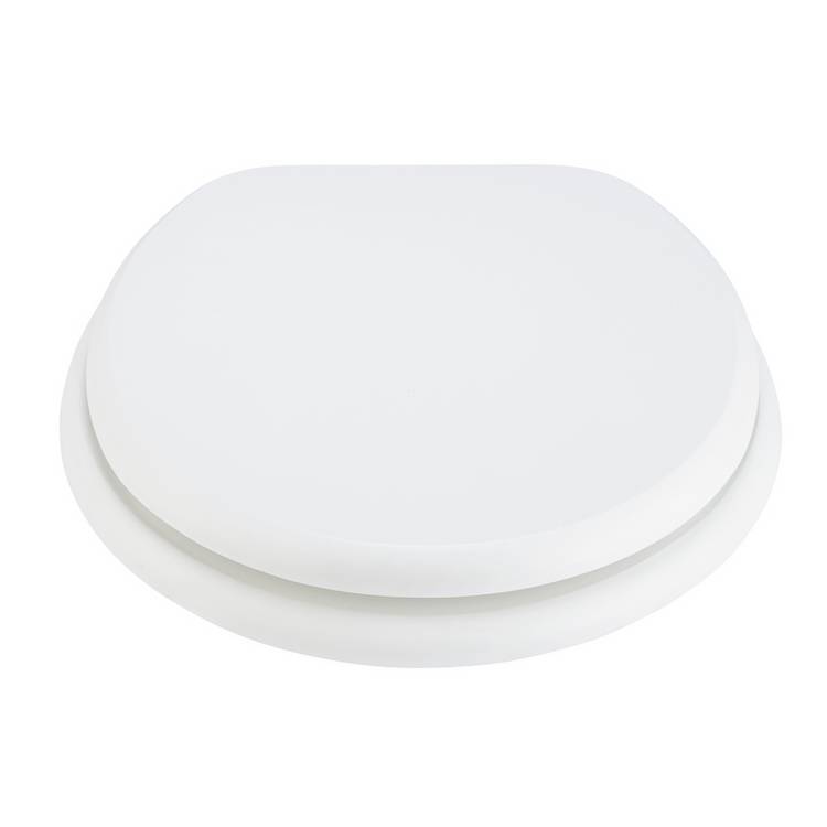 Argos Home Slow Close Wooden Toilet Seat - White 0