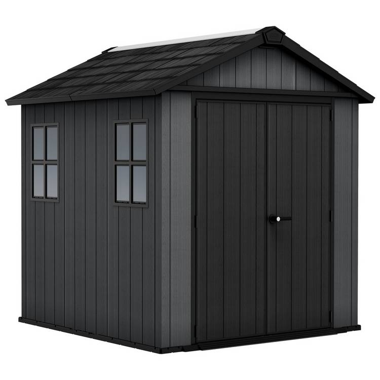 Keter Newton Plus Apex Outdoor Storage Shed 7.5x7ft - Grey 0