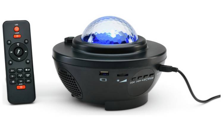 Menkind Galaxy Projection Lamp With Bluetooth Speaker -Black