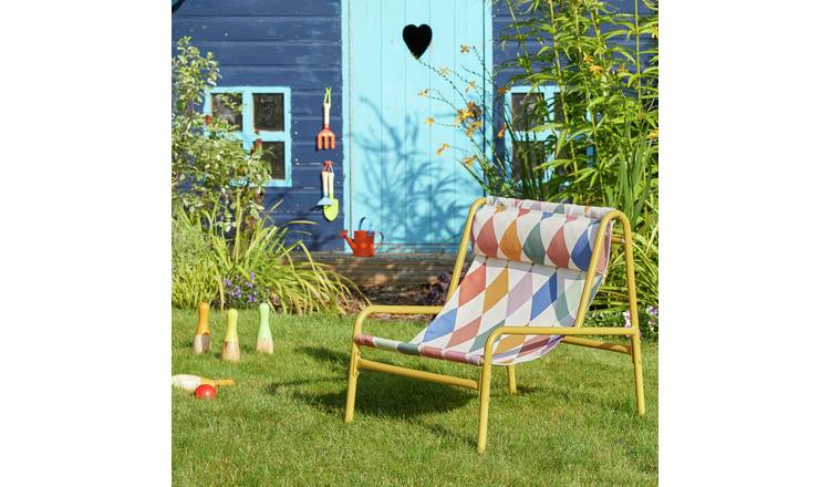 Habitat Teka Metal Kids Garden Chair - Harlequin