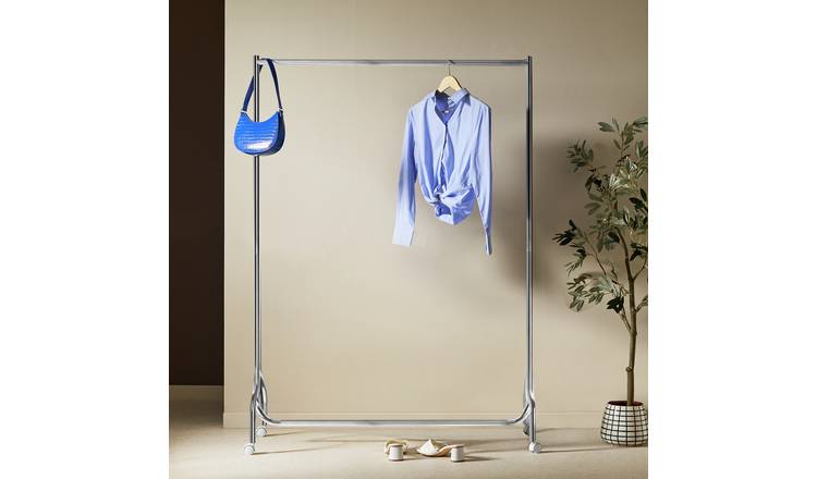Argos Home Heavy Duty Single 4 Feet Clothes Rail - Chrome