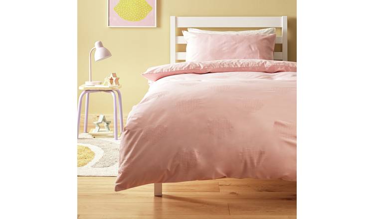 Argos Home Waffle Heart Blush Kids Bedding Set - Single