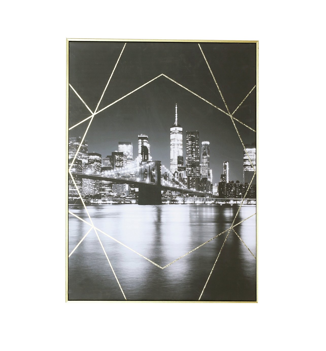 Arthouse New York City Capped Gold Foil Canvas - 77x57cm