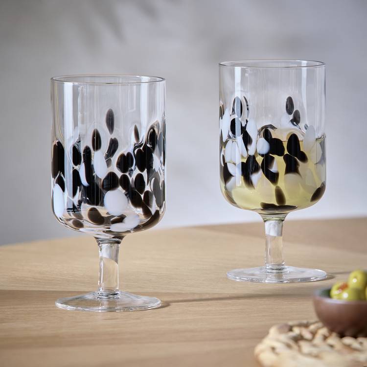 Habitat Confetti Set of 2 White Wine Glasses  0