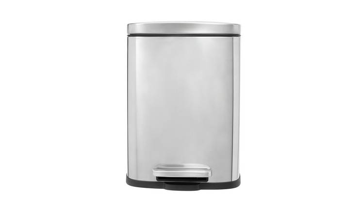 Argos Home 5L Rectangular Bathroom Pedal Bin - Chrome