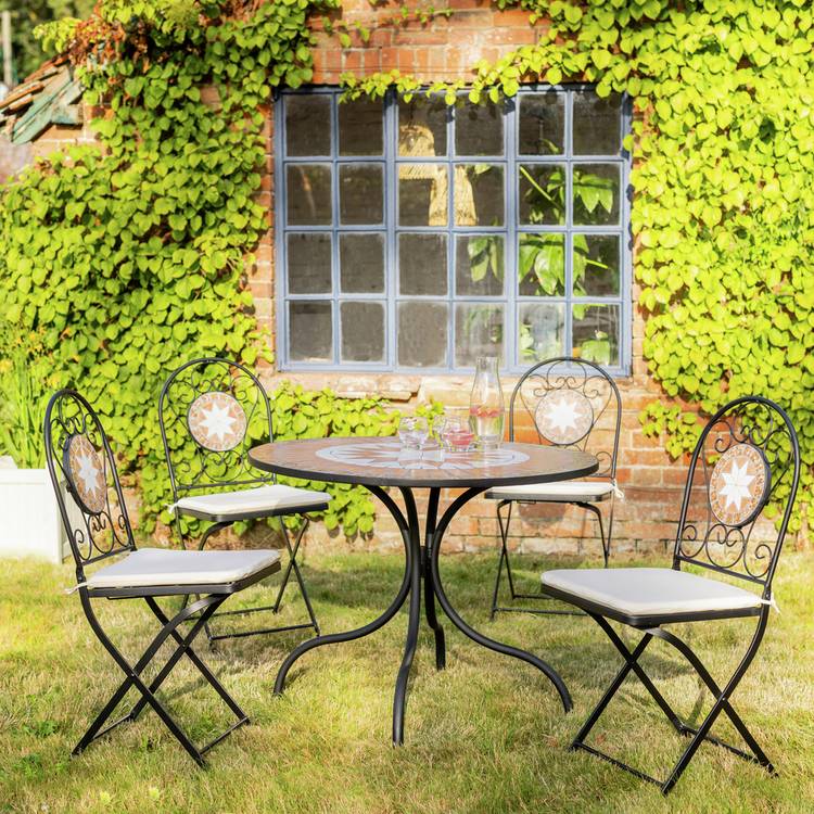 Argos Home Genoa 4 Seater Metal Patio Set - Black 0