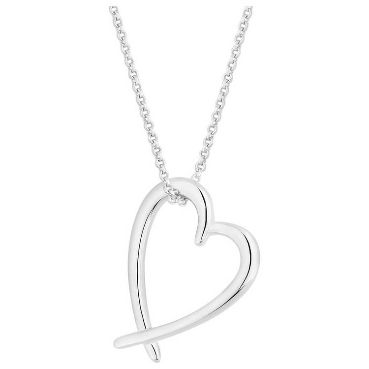 Simply Silver Sterling Silver Heart Pendant Necklace 0
