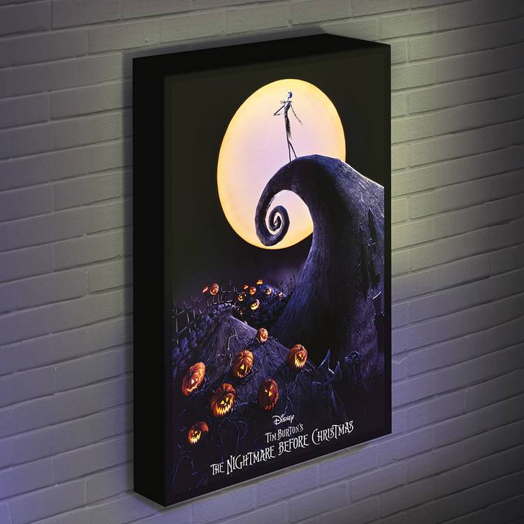 Menkind Disney Night Before Christmas Light Up Canvas 0