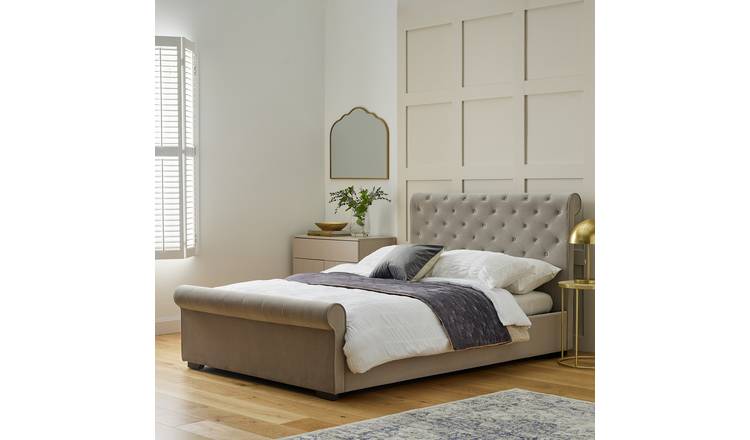 Argos Home Chesterfield Small Double Ottoman Bed - Grey