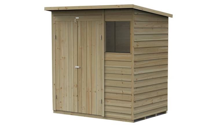 Forest 4Life Overlap 1 Window Pent Shed - 6 x 4ft