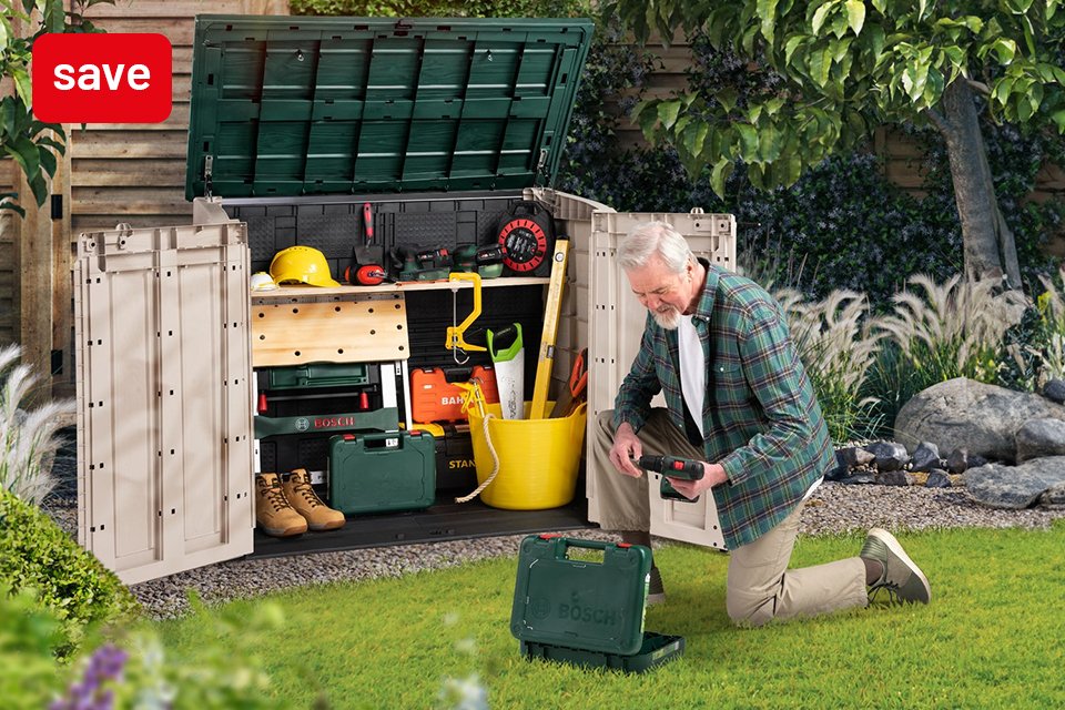 Tidy garden, tidy mind. Practical storage for a clutter-free garden. Shop now.