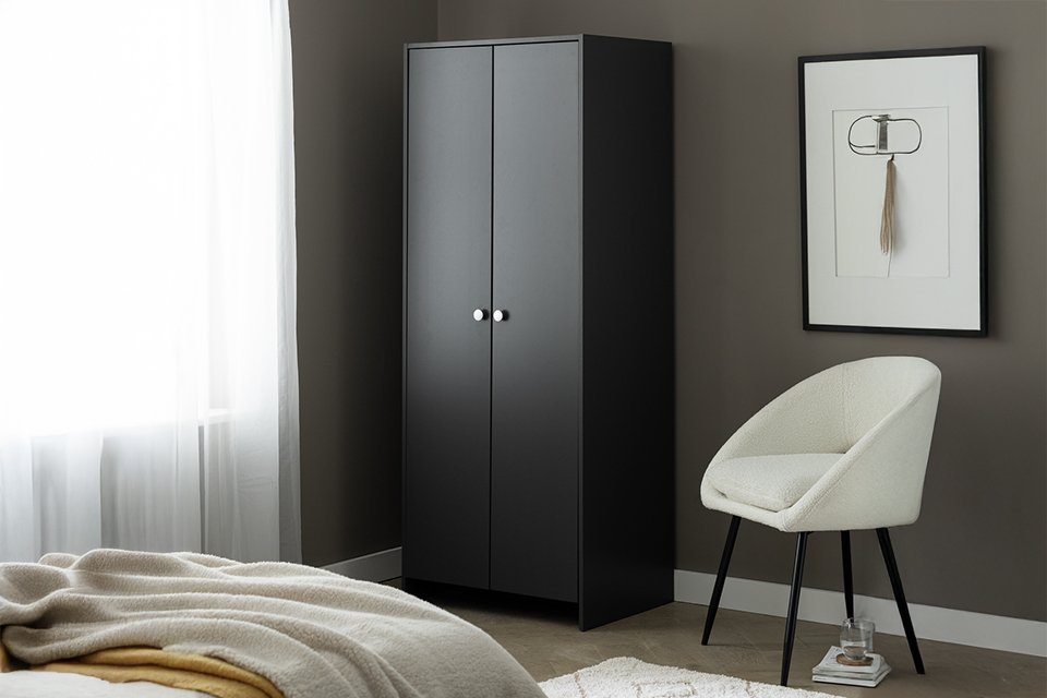Argos Home Seville 2 Door Wardrobe - Anthracite.