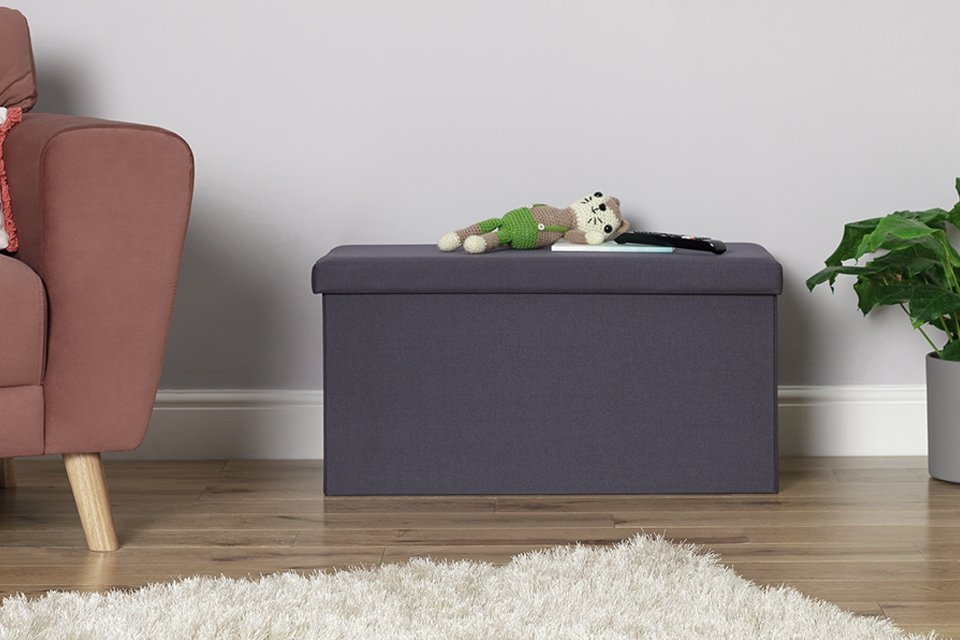 Argos Home Medium Fabric Ottoman - Grey.