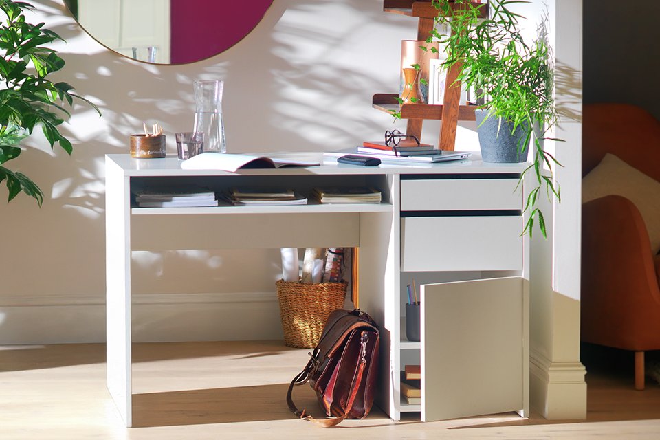 Argos Home Pepper 2 Drawer Pedestal Office Desk - White.