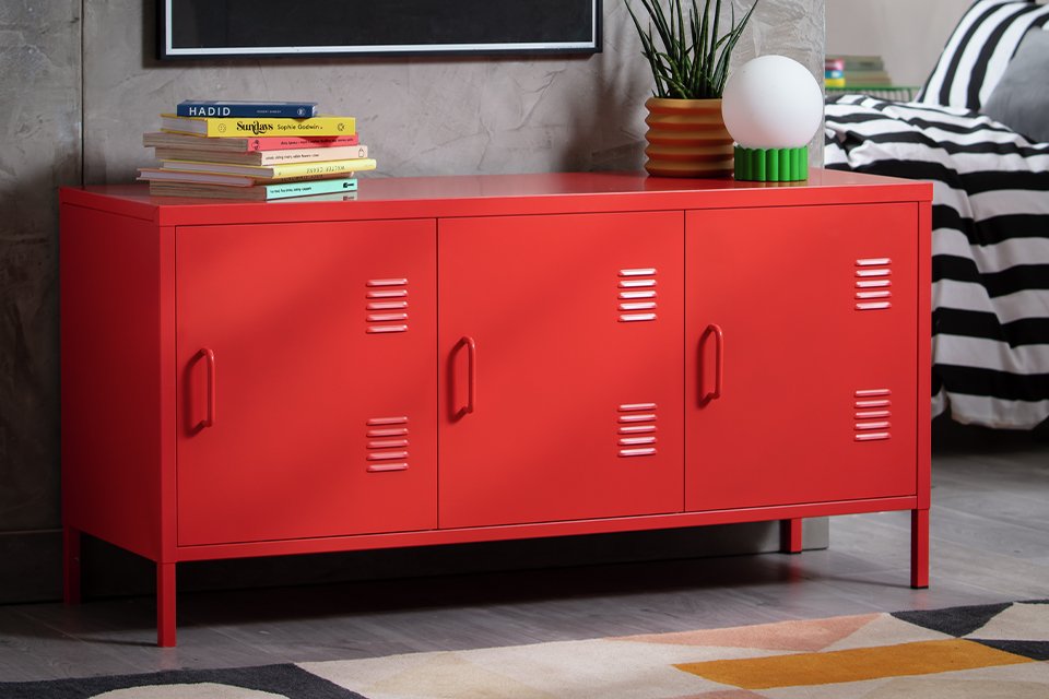 Habitat Stevie 3 Door Locker - Red.