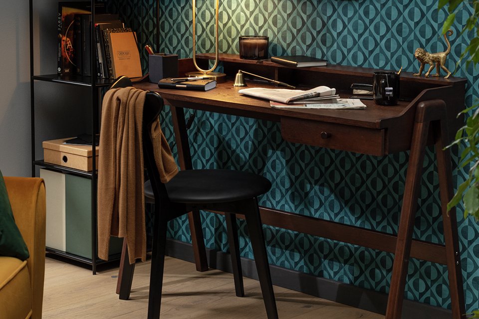 Habitat Ewell 1 Drawer Desk - Walnut.