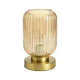 Argos Home Tall Glass Battery Powered Table Lamp - Amber.