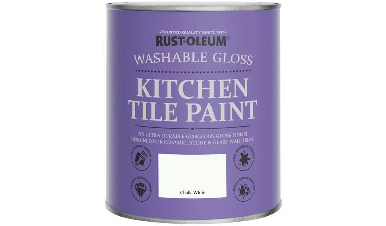 Rust-Oleum Kitchen Tile Gloss Paint 750ml - Chalk White