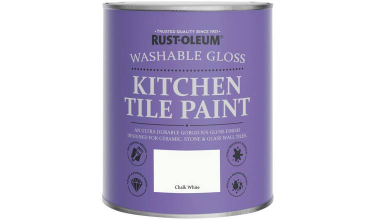 Rust-Oleum Kitchen Tile Gloss Paint 750ml - Chalk White