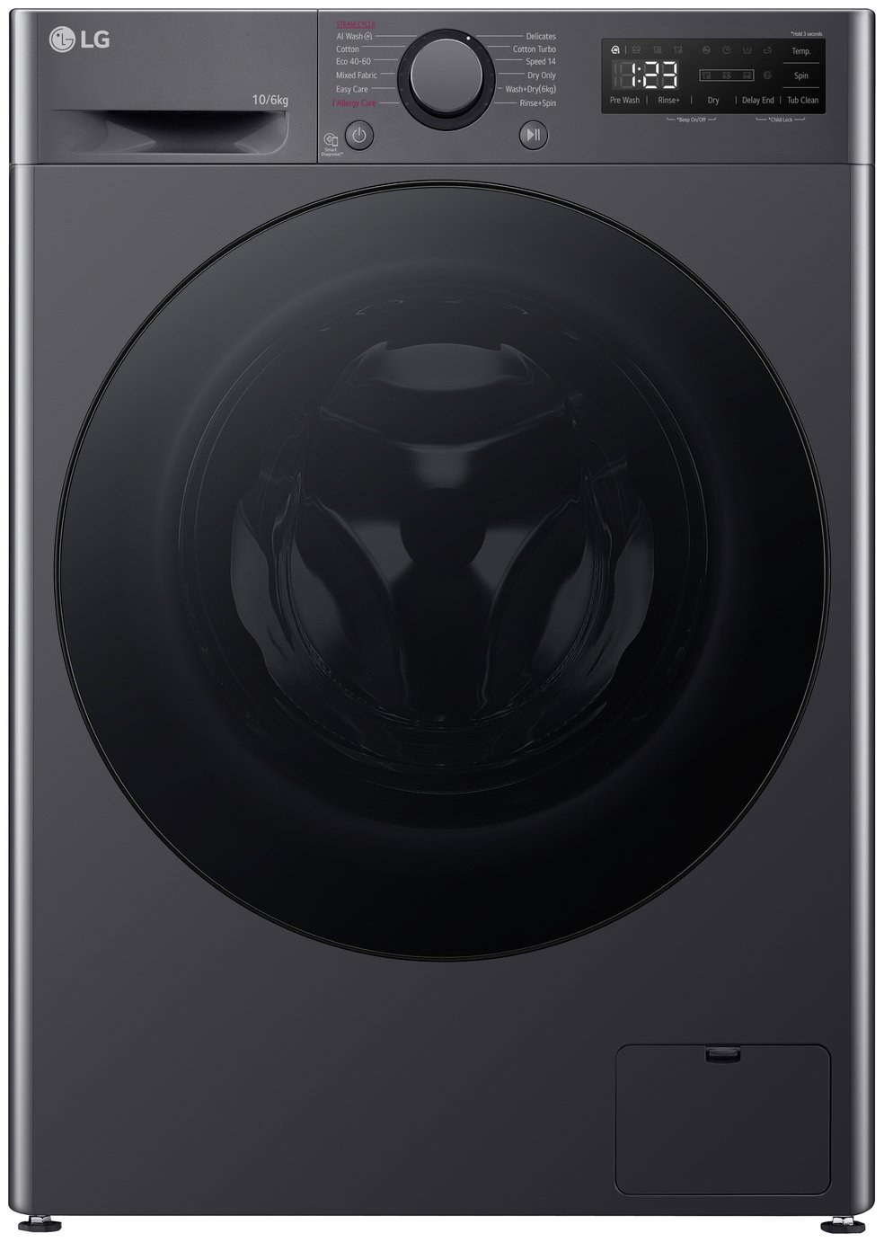 LG FWY606GBLN1 10KG/6KG 1400 Spin Washer Dryer - Grey