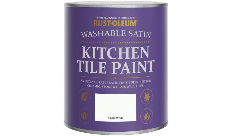 Rust-Oleum Kitchen Tile Satin Paint 750ml - Chalk White