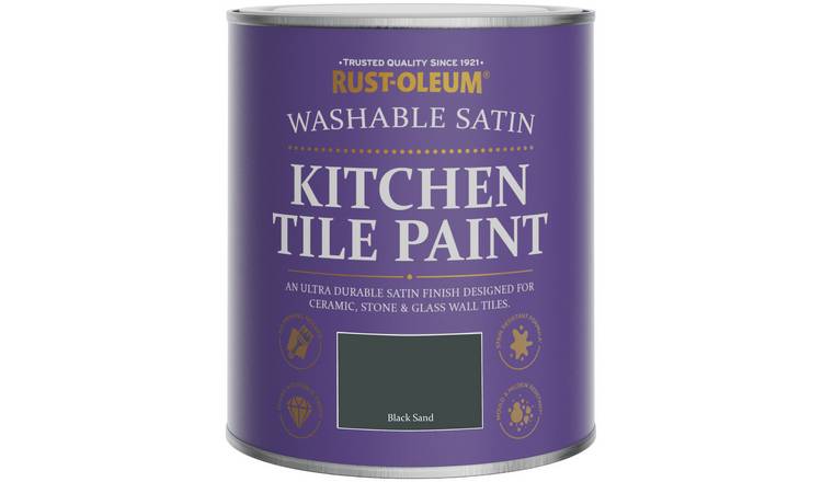 Rust-Oleum Kitchen Tile Satin Paint 750ml - Black Sand