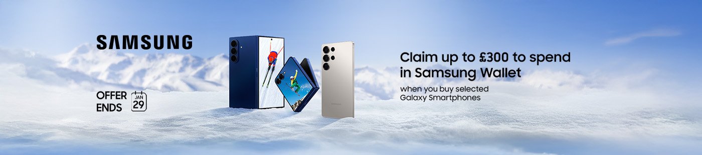 Claim up to £300 to spend in Samsung wallet. when you buy selected Galaxy smartphones.