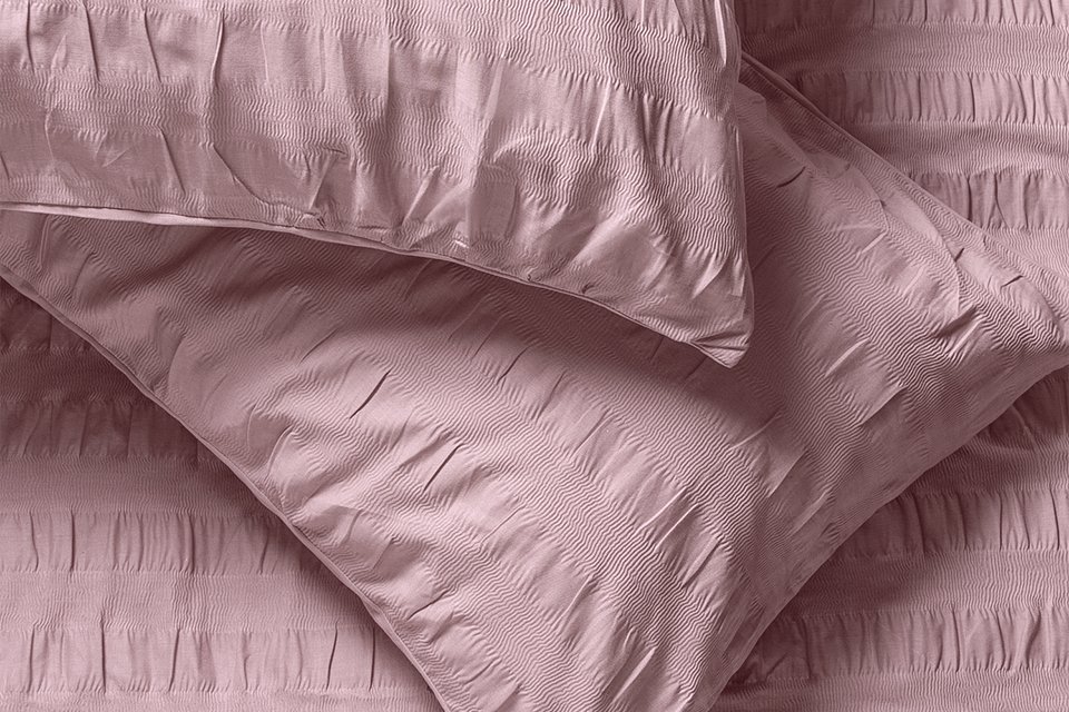 Habitat Seersucker Wide Stripe Lilac Bedding Set - Double.