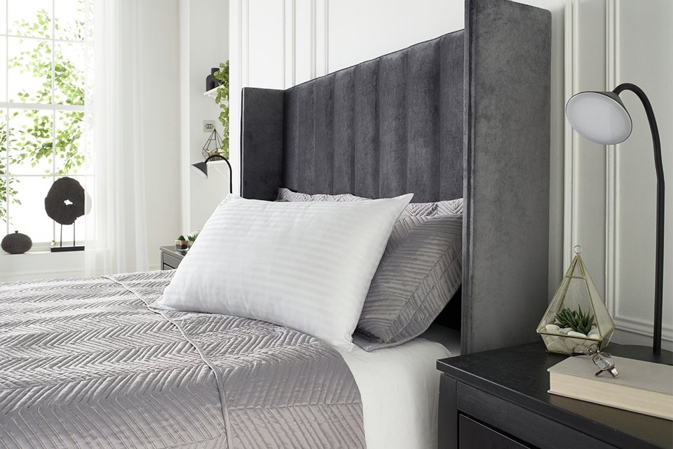 Downland Non Allergic Cotton Striped Firm Pillow - 2 Pack.