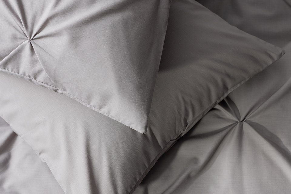 Argos Home Pinch Pleat Pintuck Grey Bedding Set - Double.