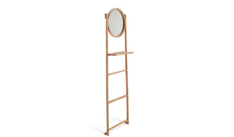 Habitat Free Standing Towel Ladder and Mirror - Natural