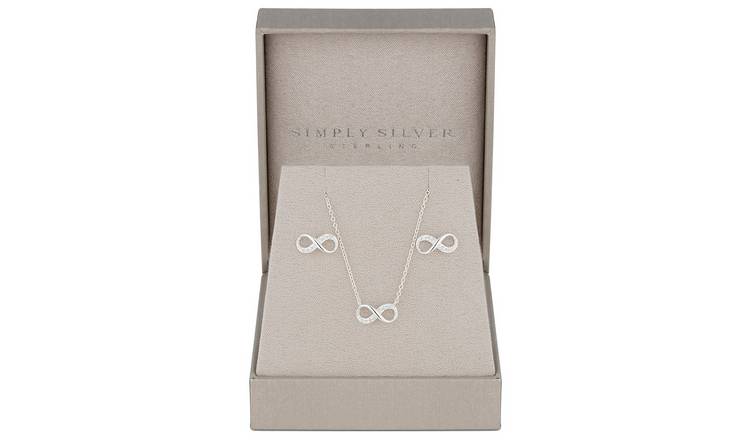 Simply Silver Sterling Silver Infinity Jewellery Set