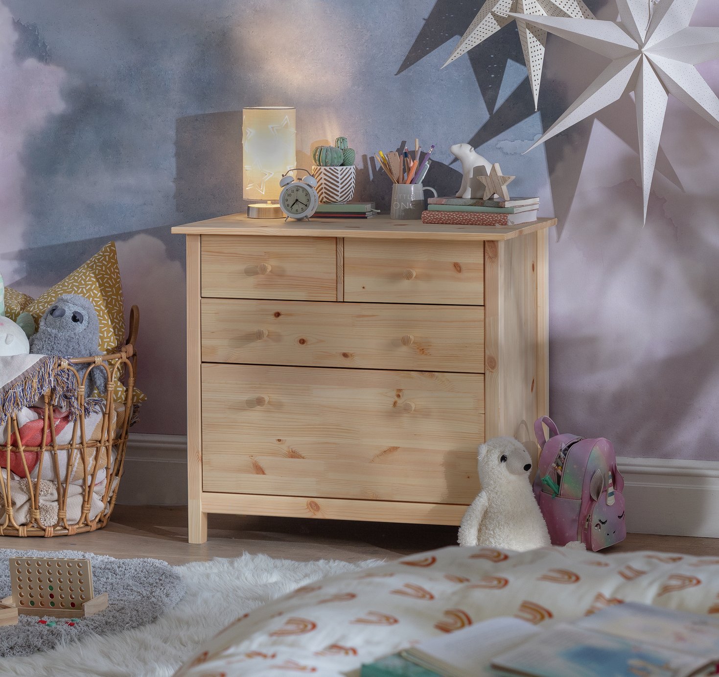 Argos Home Kids Scandinavia 4 Chest of Drawers - Pine