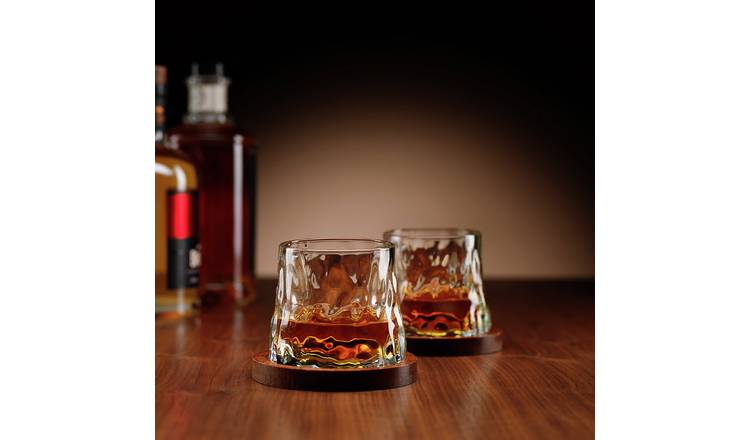 Menkind Rotating Set of 2 Whisky Glasses 