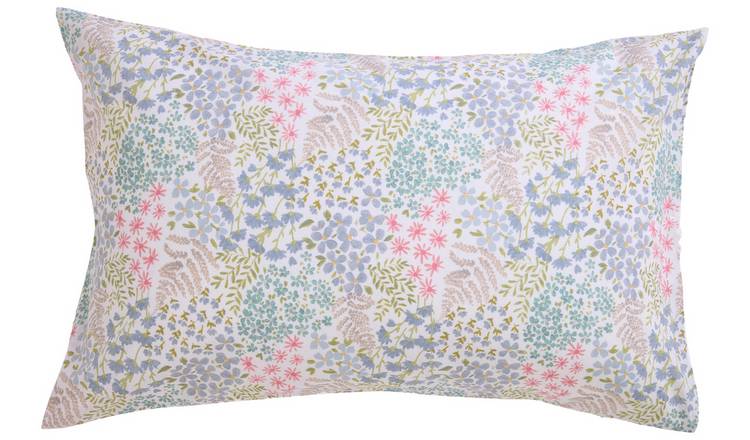 Argos Home Ditsy Floral Print Standard Pillowcase Pair- Blue