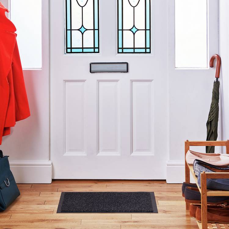 Argos Home Washable Grey Short Pile Doormat - 60x40cm 0