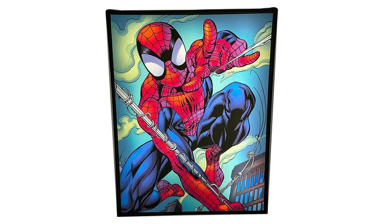 Menkind Marvel Spider-Man Light Up Canvas - 40x30cm