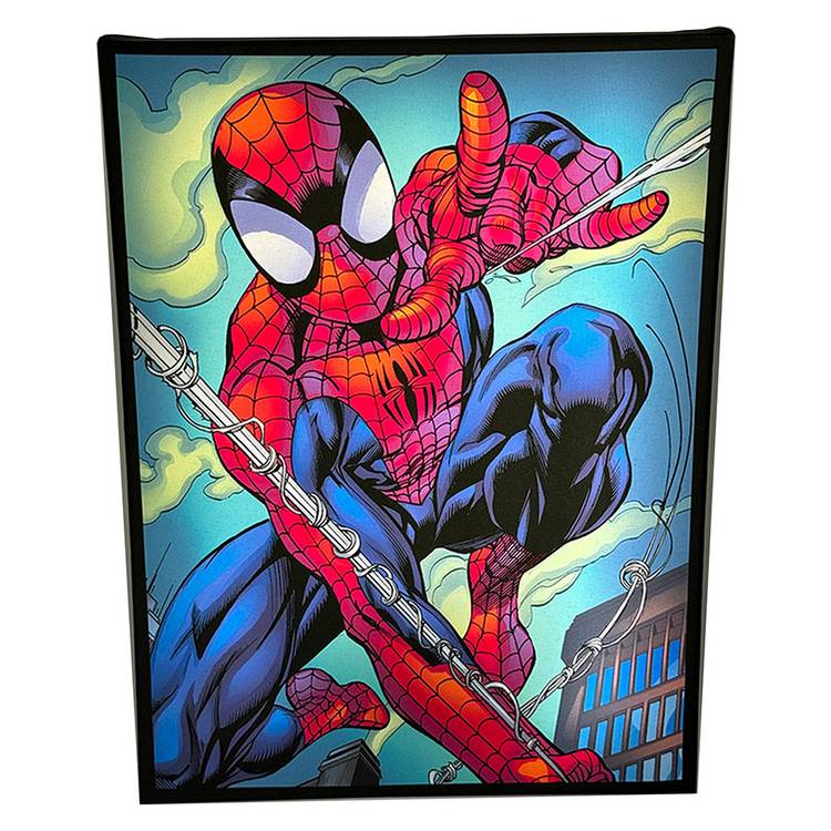 Menkind Marvel Spider-Man Light Up Canvas - 40x30cm 0