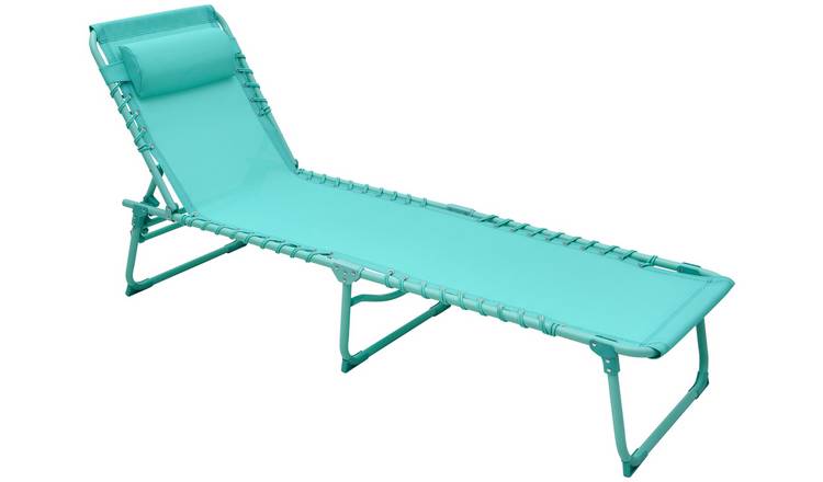 Buy Argos Home Metal Set Of 2 Sun Loungers Teal Garden Chairs