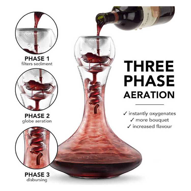 Menkind Twister Glass Aerator And Decanter Set 0