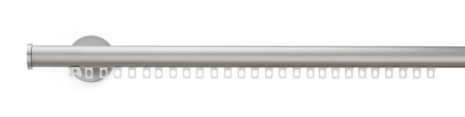 Argos Home 2m Aluminum Curtain Track - Brushed Chrome