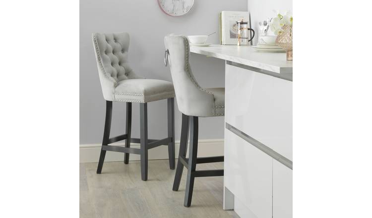 Buy Argos Home Princess Velvet Bar Stool - Light Grey | Bar Stools | Argos