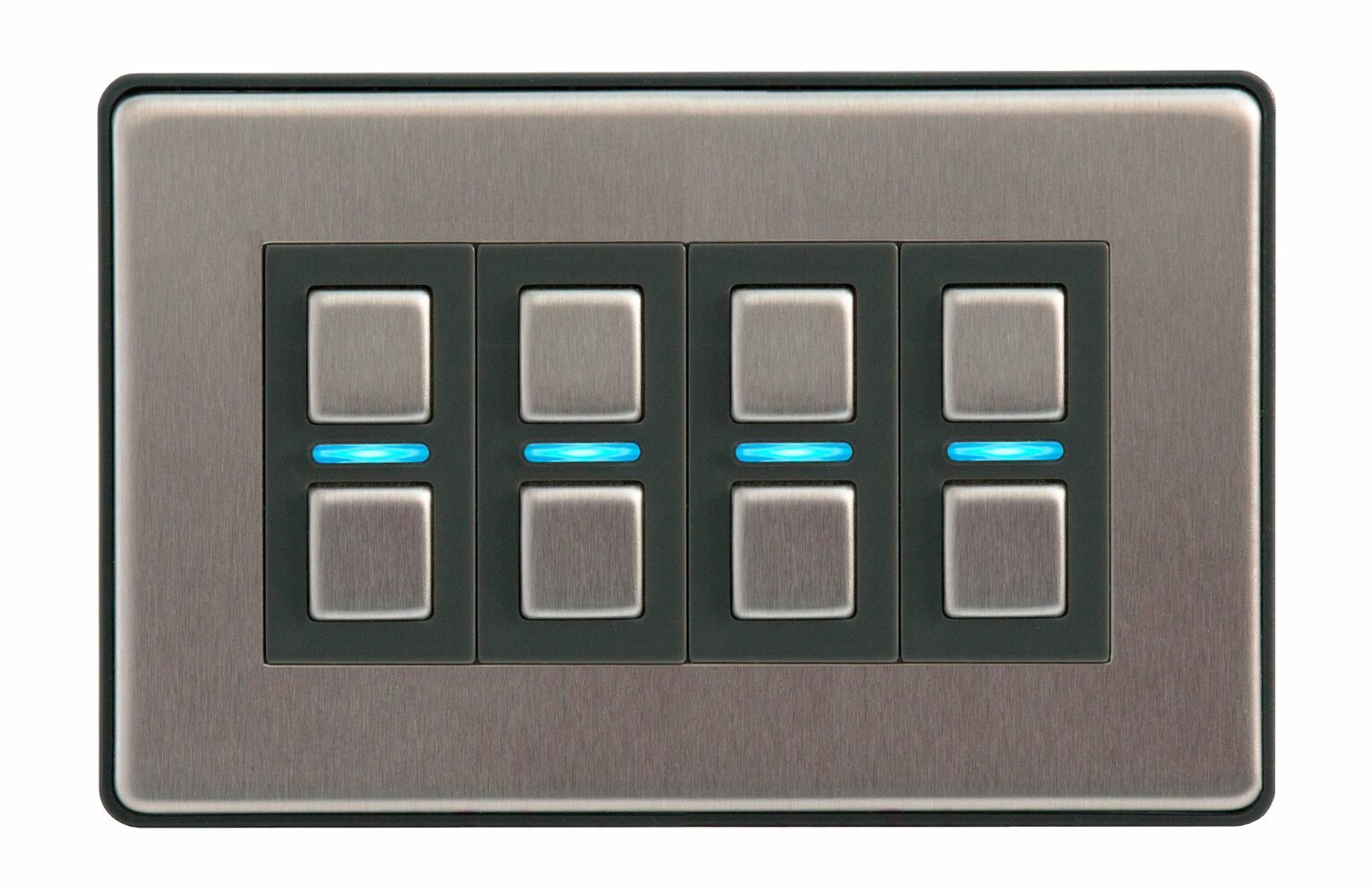 Lightwave Smart Series Dimmer - 4 Gang- Stainless Steel