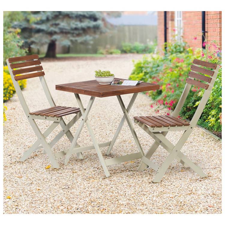 Greenhurst Burley 2 Seater Folding Wooden Garden Bistro Set 0