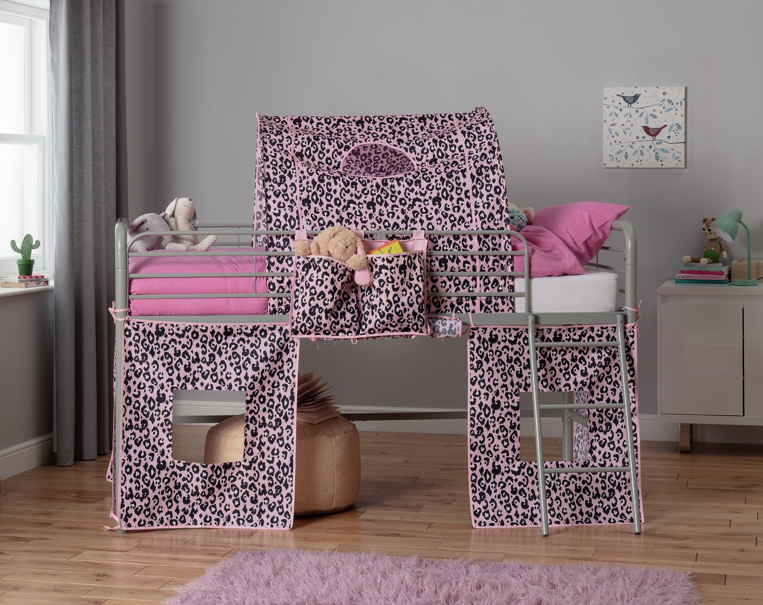 Argos Home Pink Leopard Tunnel & Tent for Kids Mid Sleeper Review