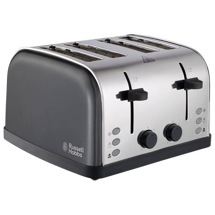 Russell Hobbs Worcester 4 Slice Grey Toaster 28366 0