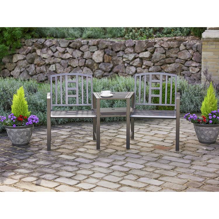 Greenhurst Hartlebury Metal Garden Love Seats - Black 0